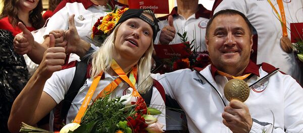 Возвращение паралимпийцев из Рио Возвращение паралимпийцев из Рио - Sputnik Латвия