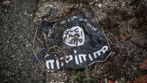 Флаг радикальной исламистской организации Исламское государство Ирака и Леванта - Sputnik Латвия