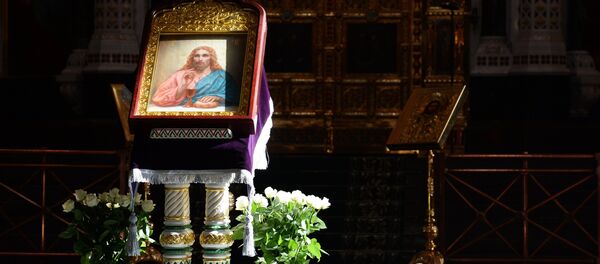 Икона Спасителя во время Божественной литургии Икона Спасителя во время Божественной литургии - Sputnik Latvija