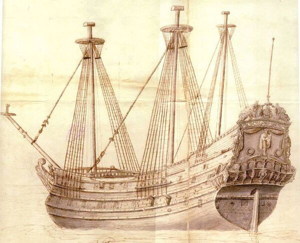 Эскиз фрегата для Виндавской верфи Эскиз фрегата для Виндавской верфи - Sputnik Латвия