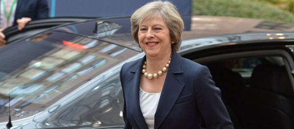 Lielbritānijas premjerministre Terēza Meja Lielbritānijas premjerministre Terēza Meja - Sputnik Latvija