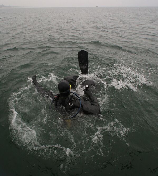 Тренировка пловцов-подводников Балтийской военно-морской базы - Sputnik Латвия
