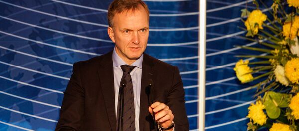 Госсекретарь Министерства иностранных дел Андрейс Пилдеговичс во время выступления на Балтийском форуме - Sputnik Латвия