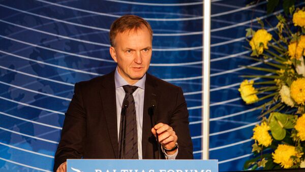 Госсекретарь Министерства иностранных дел Андрейс Пилдеговичс во время выступления на Балтийском форуме - Sputnik Латвия