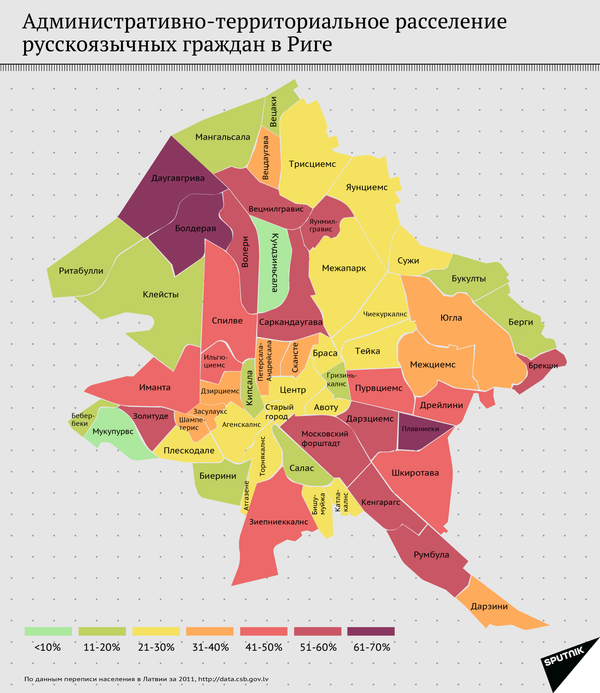 Административно-территориальное расселение  русcкоязычных граждан в Риге - Sputnik Латвия