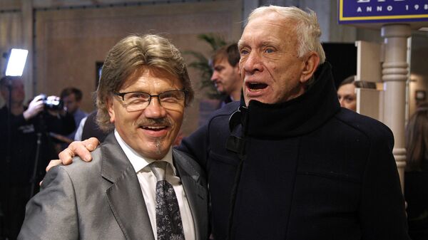 Председатель правления ресторана Лидо Гунарс Кирсонс и бизнесмен Юлий Круминьш - Sputnik Латвия