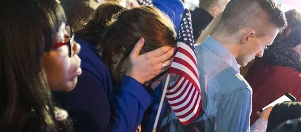 Выборы в США ситуация у офисов избирательных кампаний кандидатов в президенты - Sputnik Латвия