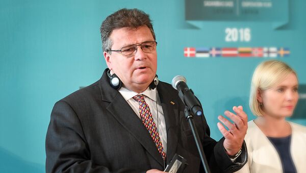 Министр иностранных дел Литвы Линас Линкявичюс  - Sputnik Latvija