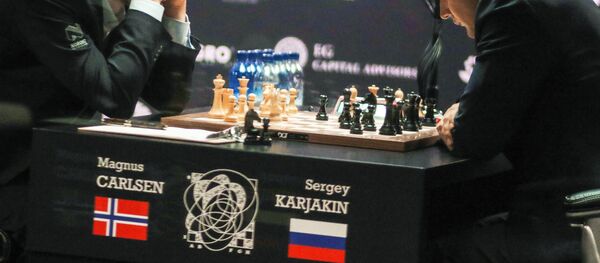 Матч за звание чемпиона мира 2016. М.Карлсен и С.Карякин Матч за звание чемпиона мира 2016. М.Карлсен и С.Карякин - Sputnik Латвия
