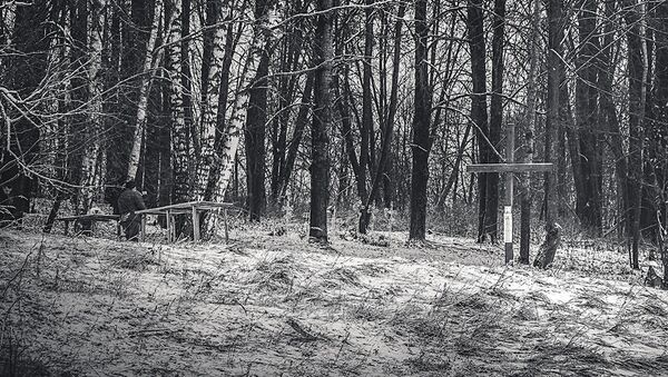 Памятный крест на старом латышском кладбище Кашкуринского сельсовета - Sputnik Латвия