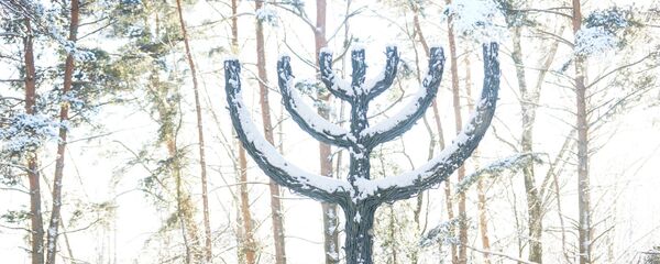 Мероприятие в Румбульском мемориале, посвященном 75-й годовщине уничтожения евреев из Рижского гетто - Sputnik Латвия