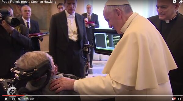Видеофакт: Папа Франциск встретился с физиком Стивеном Хокингом - Sputnik Латвия
