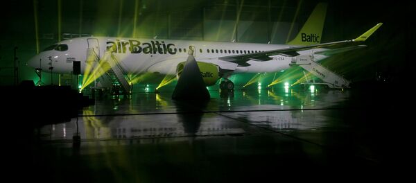 Презентация Bombardier CS300 для Латвийского национального авиаперевозчика airBaltic, архивное фото - Sputnik Латвия