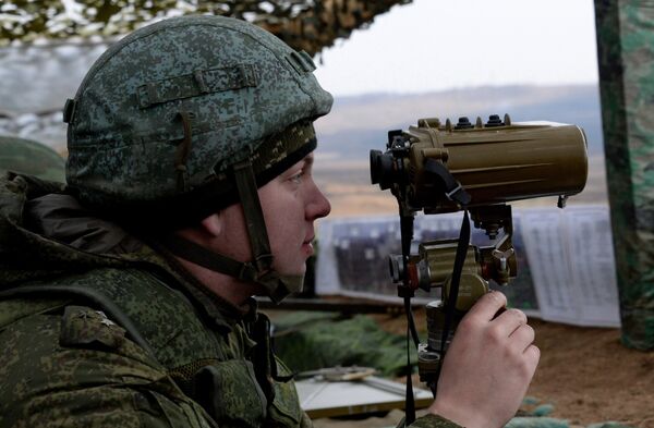 Командно-наблюдательный пункт во время комплексной тренировки - Sputnik Латвия