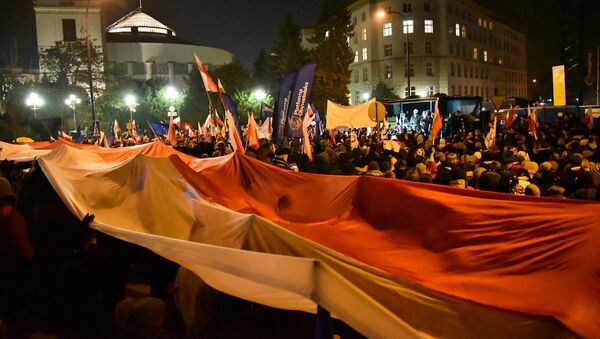 Protestu dalībnieki iebilst pret jauno likumprojektu, kaierobežo mediju brīvību - Sputnik Latvija