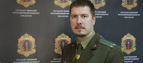 Заместитель пресс-секретаря Госпогранкомитета Беларуси Антон Бычковский - Sputnik Латвия