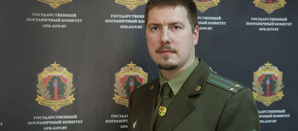 Зместитель пресс-секретаря Государственного пограничного комитета Белоруссии Антон Бычковский - Sputnik Латвия