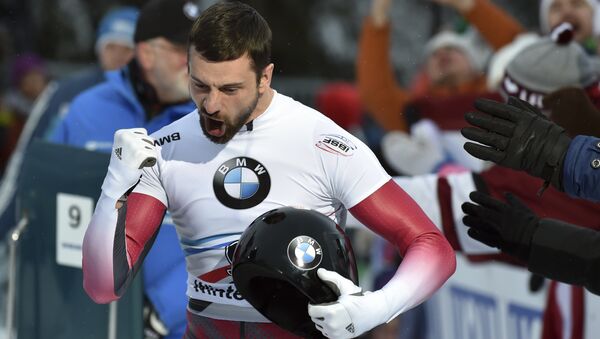 Мартинс Дукурс завоевал первое место в скелетоне на соревнованиях в Винтерберге - Sputnik Латвия