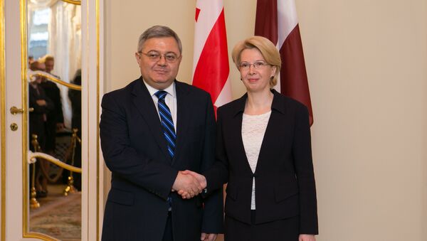 Председатель сейма И.Мурниеце с председателем парламента Грузии Д.Усупашвили - Sputnik Латвия