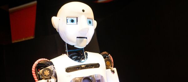 Бал роботов, главная звезда выставки - Теспиан Бал роботов, главная звезда выставки - Теспиан - Sputnik Латвия