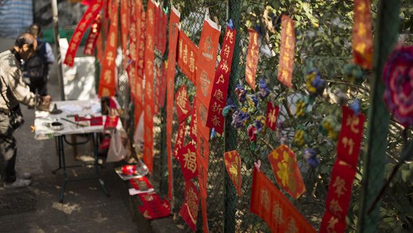 В преддверии китайского Нового года в Гонконге - Sputnik Латвия