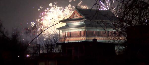 Uguņošanas Pekinā: sācies Ugunīgā Gaiļa gads - Sputnik Latvija