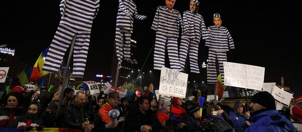 Protesti Rumānijā Protesti Rumānijā - Sputnik Latvija