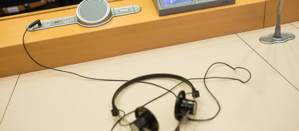 Eiropas parlamenta sēžu zālē Eiropas parlamenta sēžu zālē - Sputnik Latvija