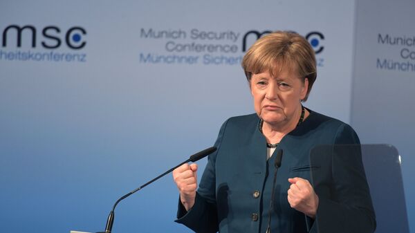 Канцлер ФРГ Ангела Меркель выступает на 53-й Мюнхенской конференции по безопасности - Sputnik Латвия