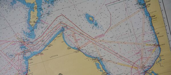 Карта Рижского залива и части моря: пунктиры - самые прямые водные трассы от Риги до Скандинавии Карта Рижского залива и части моря: пунктиры - самые прямые водные трассы от Риги до Скандинавии - Sputnik Латвия