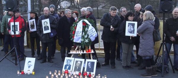 Акция протеста против марша протеста против марша ветеранов Waffen SS в Риге Акция протеста против марша протеста против марша ветеранов Waffen SS в Риге - Sputnik Латвия