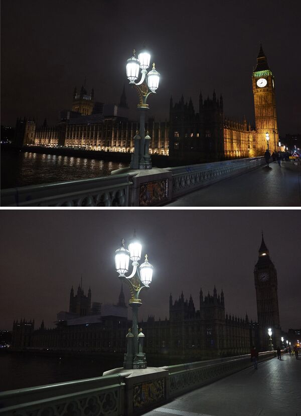 Британский парламент во время акции Час Земли - Sputnik Латвия