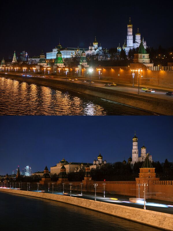 Московский Кремль во время акции Час Земли - Sputnik Латвия