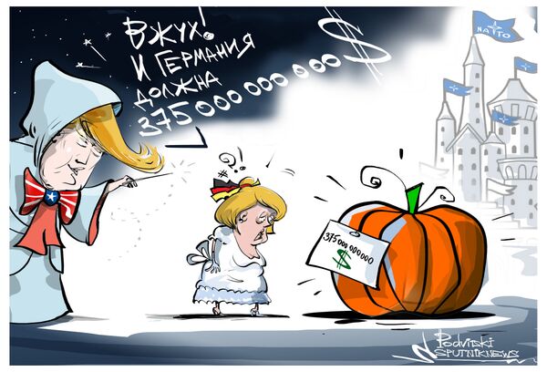 СМИ: Трамп выставил Меркель счет на 375 миллиардов долларов за услуги НАТО - Sputnik Латвия