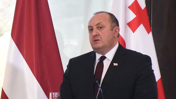 Президент Грузии Георгий Маргвелашвили на встрече с президентом Латвии - Sputnik Латвия