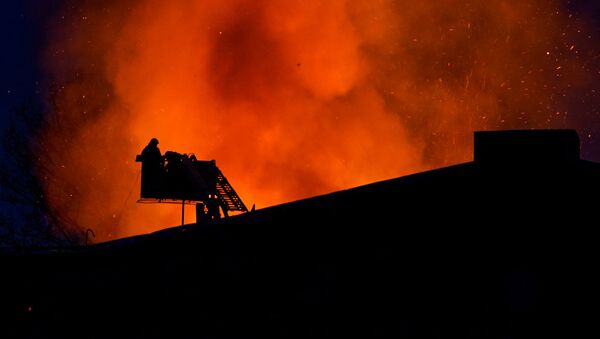 Пожар на Бривибас гатве в Риге  - Sputnik Latvija