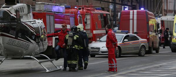 Ситуация у станции метро Сенная площадь в Санкт-Петербурге, 3 апреля 2017 - Sputnik Латвия