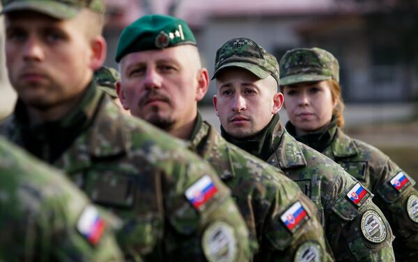 Словацкие военнослужащие на военной базе в Адажи - Sputnik Латвия