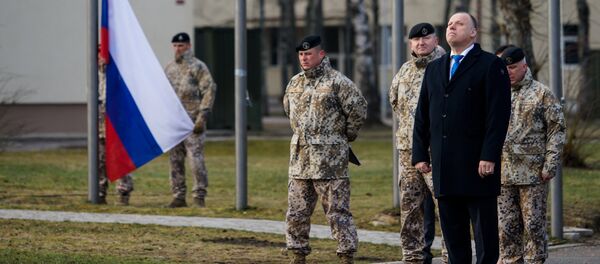 Церемония встречи словацких военнослужащих на военной базе в Адажи - Sputnik Латвия