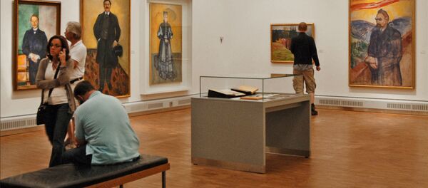 Один из залов музея Мунка в Осло Один из залов музея Мунка в Осло - Sputnik Латвия