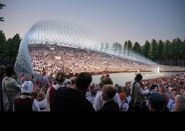 Так будет выглядеть Большая эстрада после завершения реконструкции в 2018 году - Sputnik Латвия