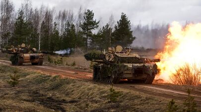 Основной боевой танк США M1A2 Abrams на международных учениях Summer Shield XIV