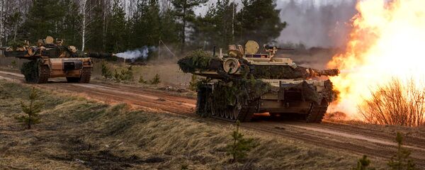 Основной боевой танк США M1A2 Abrams на международных учениях Summer Shield XIV - Sputnik Латвия