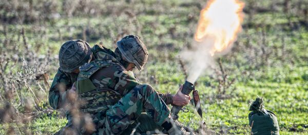 Военнослужащий с минометом - Sputnik Latvija