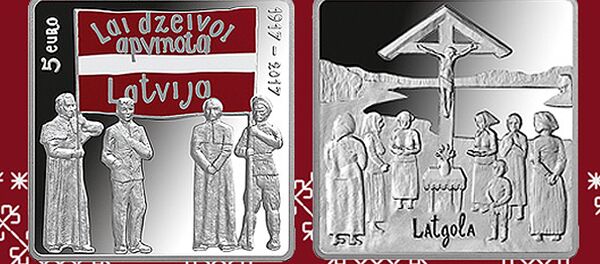 Latvijas Banka laidusi klajā monētu Latgales kongress Latvijas Banka laidusi klajā monētu Latgales kongress - Sputnik Latvija