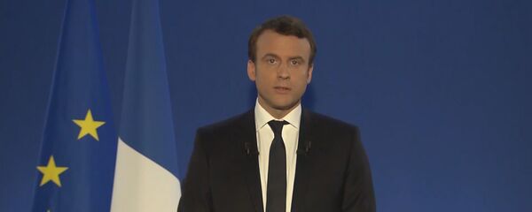 Выступление Макрона после второго тура выборов - Sputnik Латвия