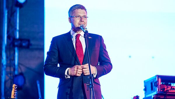Мэр Риги Нил Ушаков на праздновании 9 мая в Парке Победы - Sputnik Латвия