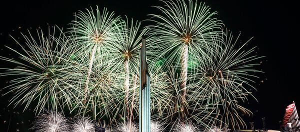 Салют у Памятника Освободителям в Парке Победы, Рига, 9 мая 2017 года - Sputnik Латвия