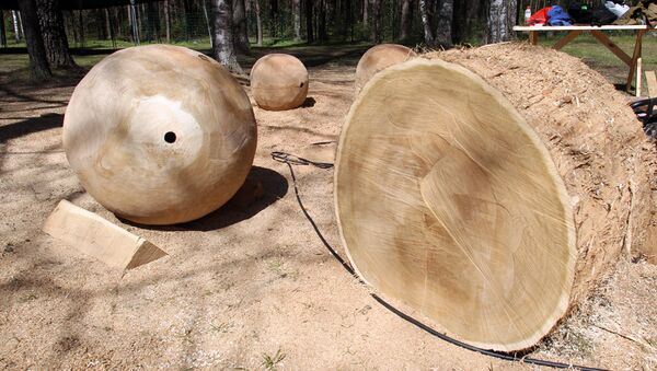 Международный фестиваль деревянных скульптур в Межапарке - Sputnik Латвия