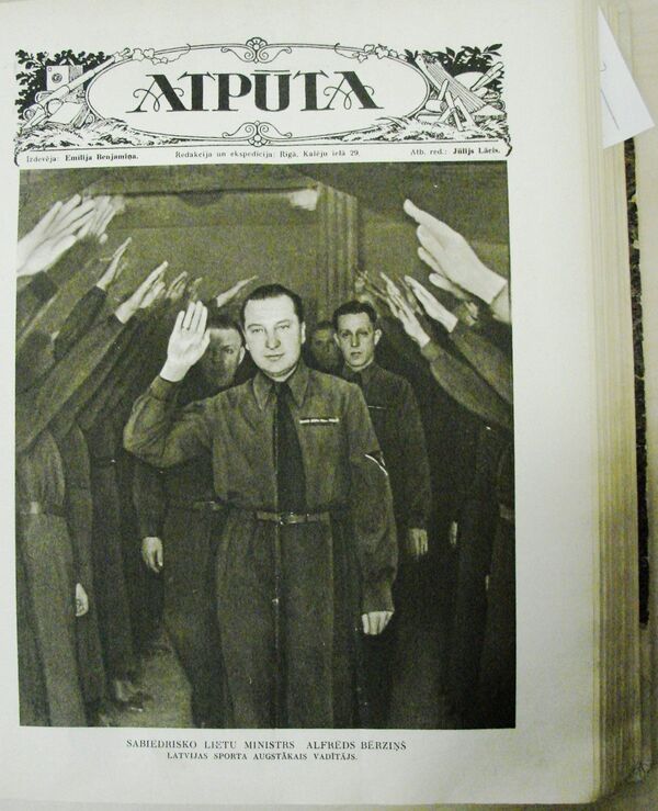 Министр общественных дел Латвии Альфредс Берзиньшс, журнал Атпута 1937 год Министр общественных дел Латвии Альфредс Берзиньшс, журнал Атпута 1937 год - Sputnik Латвия